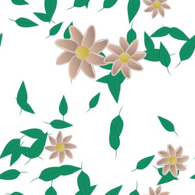 Yaprakları pürüzsüz arkaplan, vektör illüstrasyonu