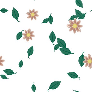 Yaprakları pürüzsüz arkaplan, vektör illüstrasyonu