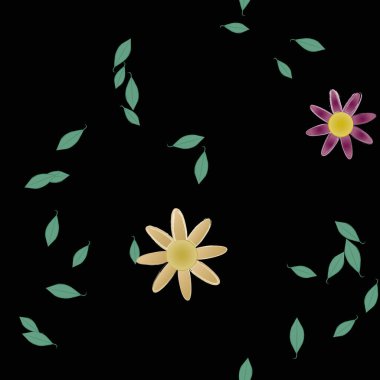 Yaprakları pürüzsüz arkaplan, vektör illüstrasyonu