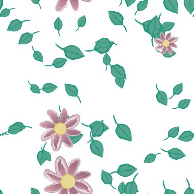 Yaprakları pürüzsüz arkaplan, vektör illüstrasyonu 