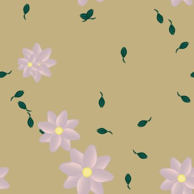 Yaprakları pürüzsüz arkaplan, vektör illüstrasyonu 