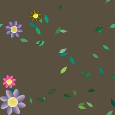 Yaprakları pürüzsüz arkaplan, vektör illüstrasyonu 