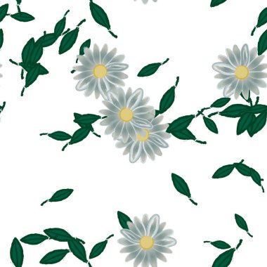 Yapraksız arkaplanı olan çiçek yaprakları, vektör illüstrasyonu