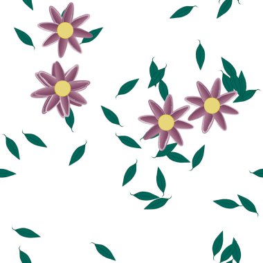 Yaprakları pürüzsüz arkaplan, vektör illüstrasyonu