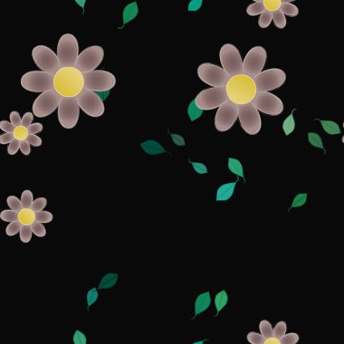 Yaprakları pürüzsüz arkaplan, vektör illüstrasyonu 