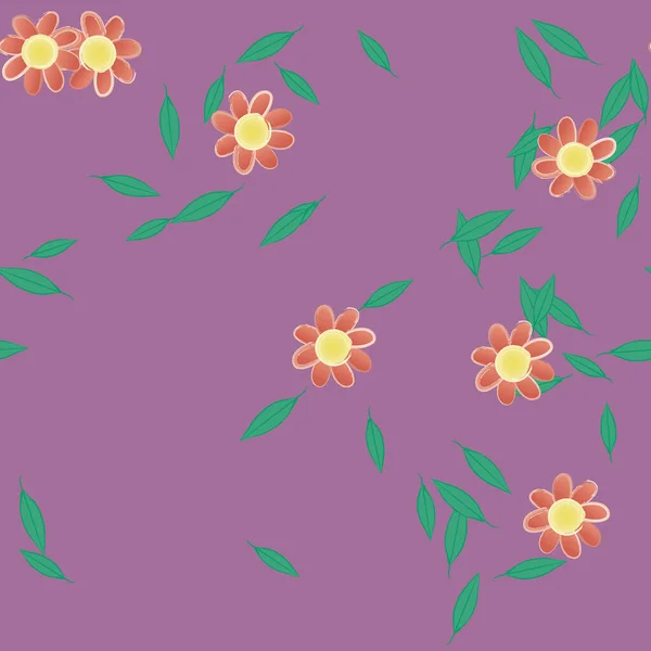 Fundo Sem Costura Floral Bonito Ilustração Vetorial — Vetor de Stock