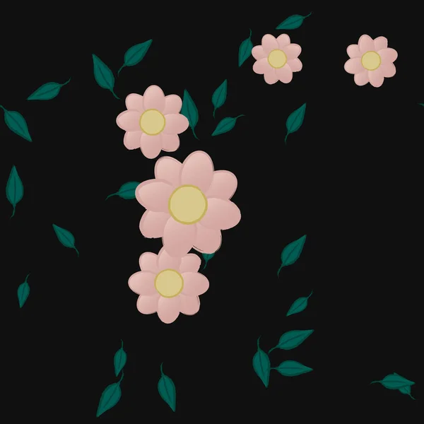 Fundo Sem Costura Floral Bonito Ilustração Vetorial — Vetor de Stock