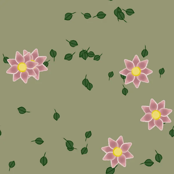 Schöne Florale Nahtlose Hintergrund Vektorillustration Blumen — Stockvektor