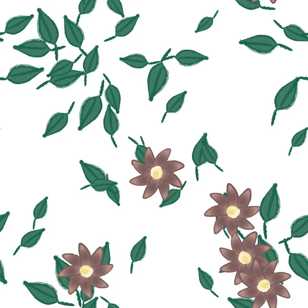 Fundo Sem Costura Floral Bonito Ilustração Vetorial — Vetor de Stock