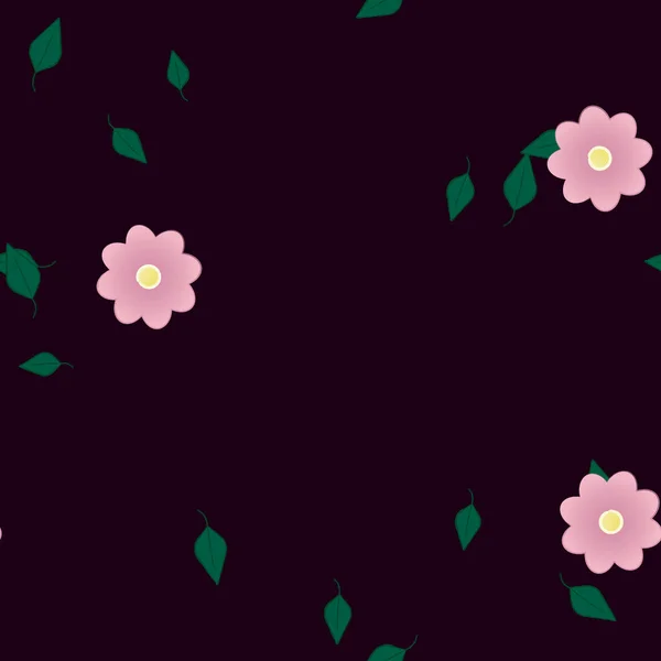 Fundo Sem Costura Floral Bonito Ilustração Vetorial —  Vetores de Stock