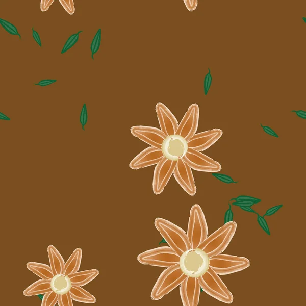 Fundo Sem Costura Floral Bonito Ilustração Vetorial — Vetor de Stock