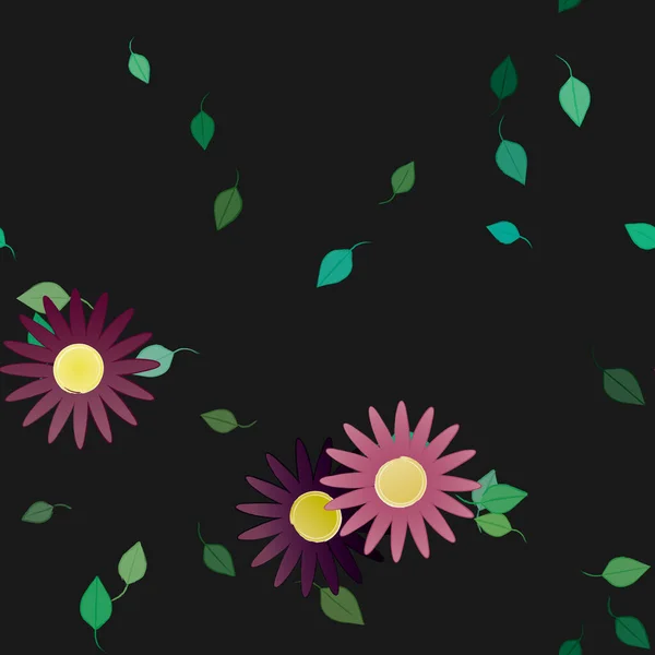 Mooie Bloemen Naadloze Achtergrond Vector Illustratie — Stockvector