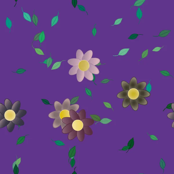 Fundo Sem Costura Floral Bonito Ilustração Vetorial — Vetor de Stock