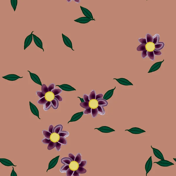 Fundo Sem Costura Floral Bonito Ilustração Vetorial — Vetor de Stock