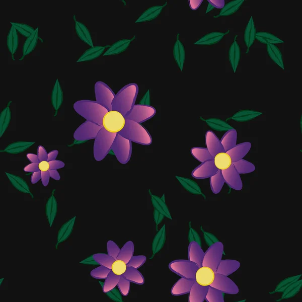 Fundo Sem Costura Floral Bonito Ilustração Vetorial — Vetor de Stock