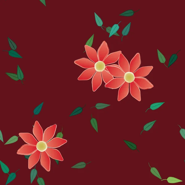 Mooie Bloemen Naadloze Achtergrond Vector Illustratie — Stockvector