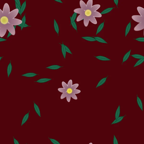 Fundo Sem Costura Floral Bonito Ilustração Vetorial — Vetor de Stock