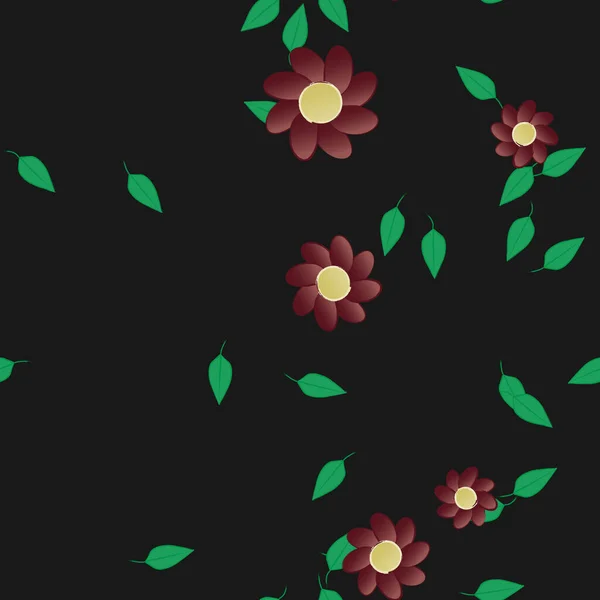 Fundo Sem Costura Floral Bonito Ilustração Vetorial — Vetor de Stock