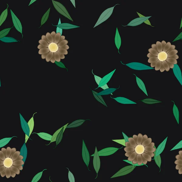 Sommerblumen Blütenblätter Mit Blättern Hintergrund Vektorillustration — Stockvektor