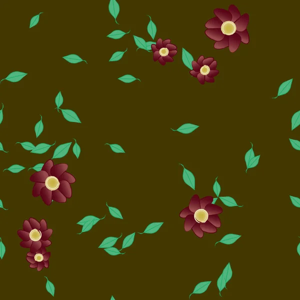 Fundo Sem Costura Floral Bonito Ilustração Vetorial — Vetor de Stock