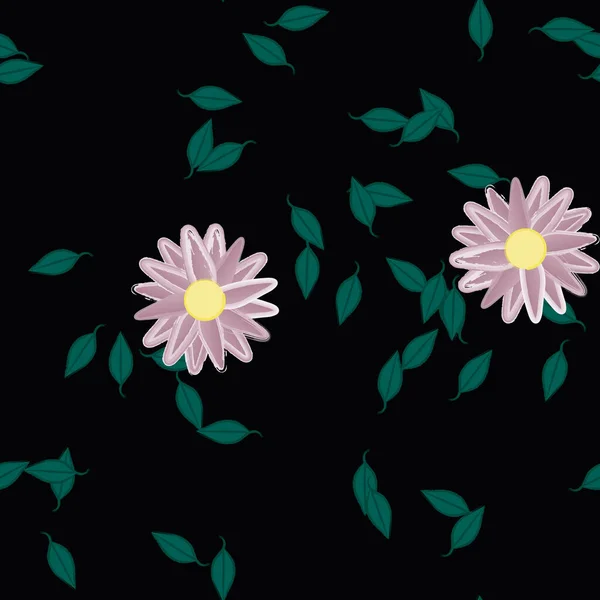 Fundo Sem Costura Floral Bonito Ilustração Vetorial —  Vetores de Stock