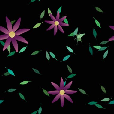 Yaprakları pürüzsüz arkaplan, vektör illüstrasyonu