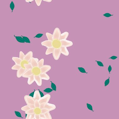 Yapraklı çiçek yapraklarının vektör çizimi, botanik arka plan