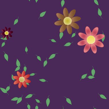 Yaprakları pürüzsüz arkaplan, vektör illüstrasyonu