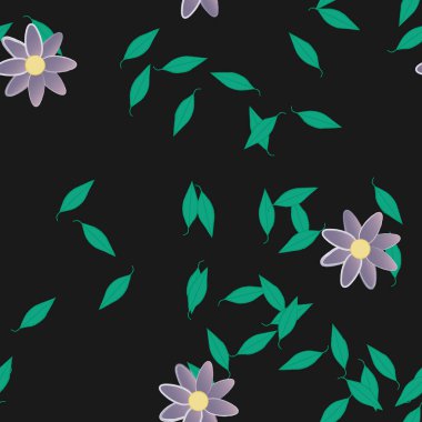 Yaprakları pürüzsüz arkaplan, vektör illüstrasyonu