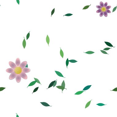 Yaprakları pürüzsüz arkaplan, vektör illüstrasyonu