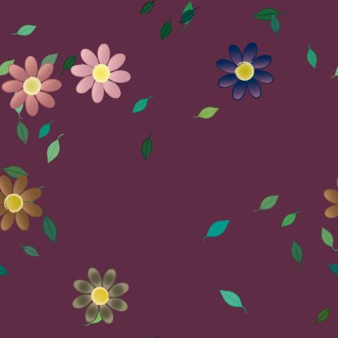 Yaprakları pürüzsüz arkaplan, vektör illüstrasyonu 