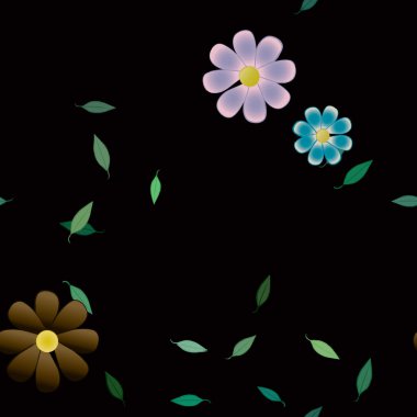 Yaprakları pürüzsüz arkaplan, vektör illüstrasyonu