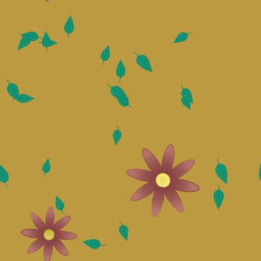 Yaprakları pürüzsüz arkaplan, vektör illüstrasyonu 