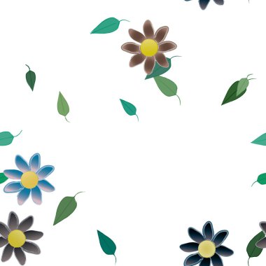 Yaprakları pürüzsüz arkaplan, vektör illüstrasyonu