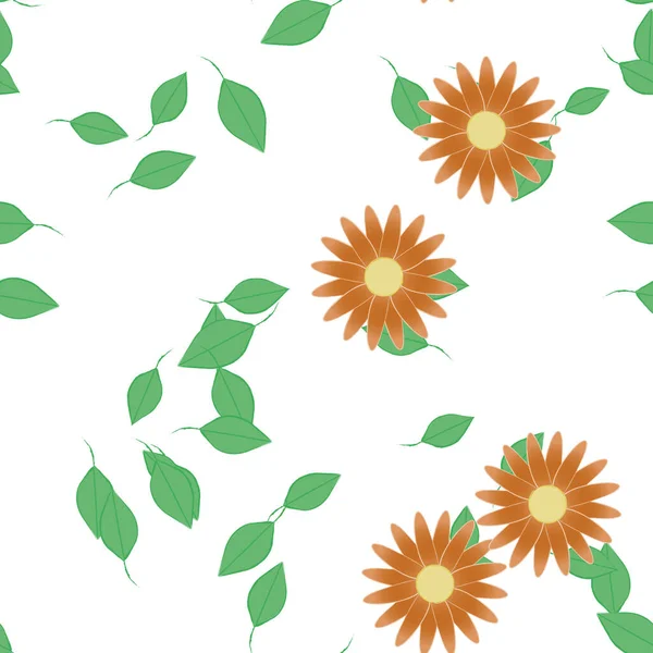 Schöne Florale Nahtlose Hintergrund Vektorillustration — Stockvektor