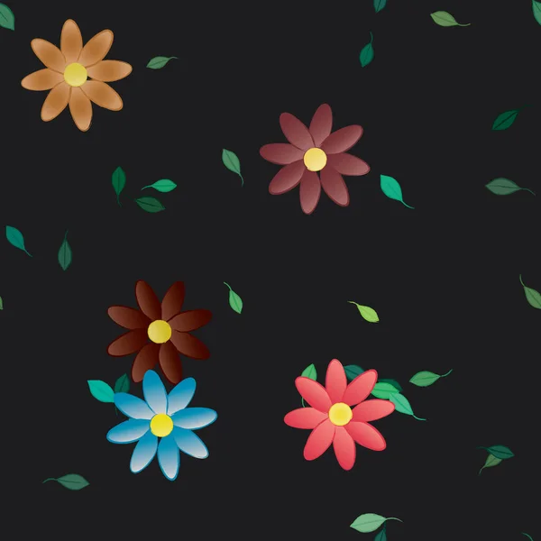 Fundo Sem Costura Floral Bonito Ilustração Vetorial — Vetor de Stock