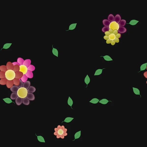 Frumos Fundal Floral Fără Sudură Ilustrație Vectorială — Vector de stoc