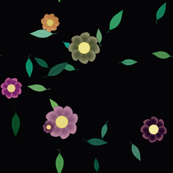 Hermoso Fondo Sin Costura Floral Ilustración Vectores — Vector de stock