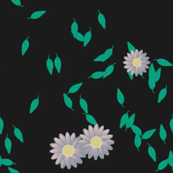 Fundo Sem Costura Floral Bonito Ilustração Vetorial —  Vetores de Stock