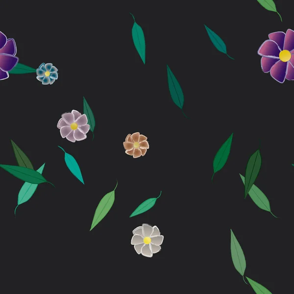 Fundo Sem Costura Floral Bonito Ilustração Vetorial — Vetor de Stock