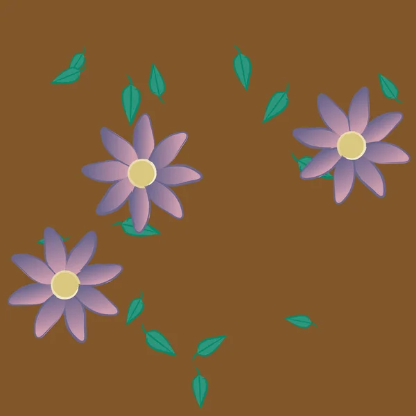 Λουλούδια Φύλλα Χωρίς Ραφή Φόντο Διανυσματική Απεικόνιση — Διανυσματικό Αρχείο