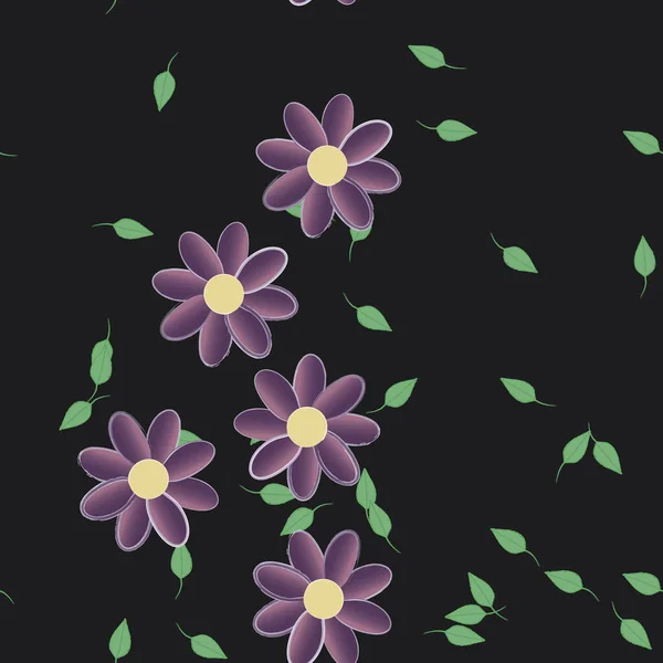 Fundo Sem Costura Floral Bonito Ilustração Vetorial — Vetor de Stock