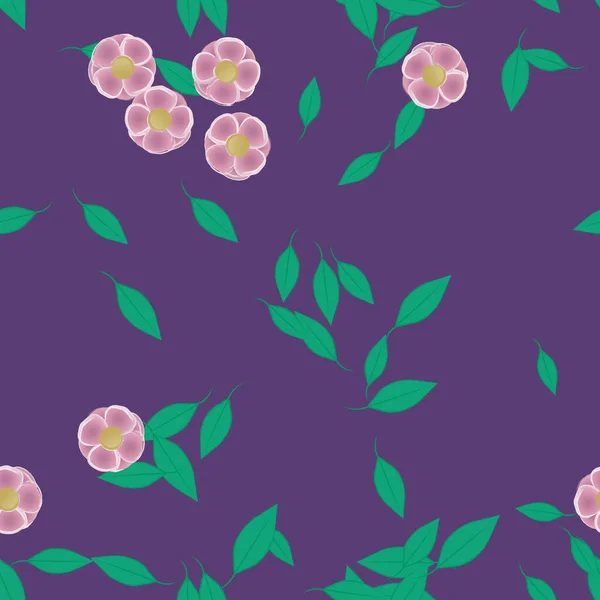 Fundo Sem Costura Floral Bonito Ilustração Vetorial — Vetor de Stock