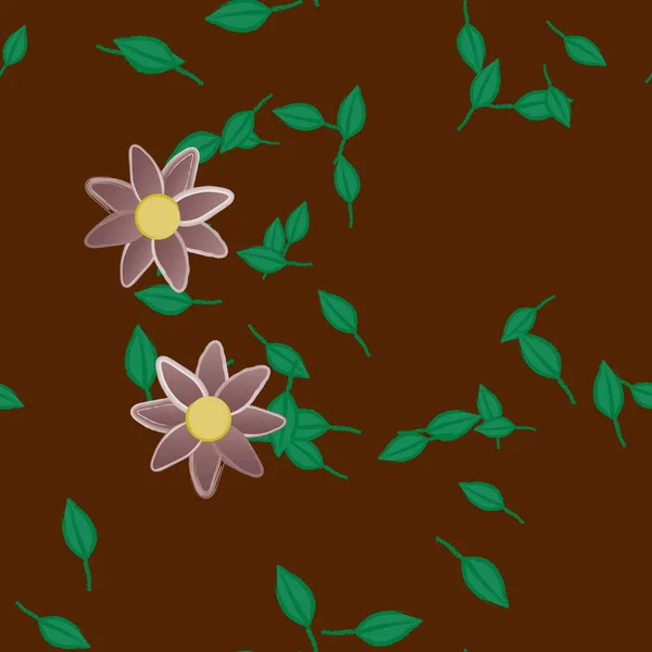 Πέταλα Λουλουδιών Φύλλα Χωρίς Ραφή Φόντο Διανυσματική Απεικόνιση — Διανυσματικό Αρχείο