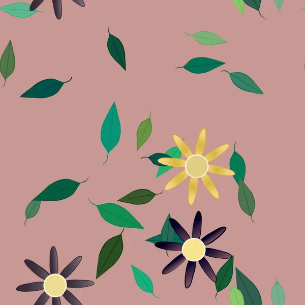 Hermoso Fondo Sin Costura Floral Ilustración Vectores — Vector de stock