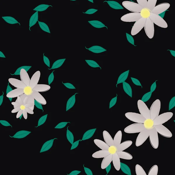 Fundo Sem Costura Floral Bonito Ilustração Vetorial — Vetor de Stock