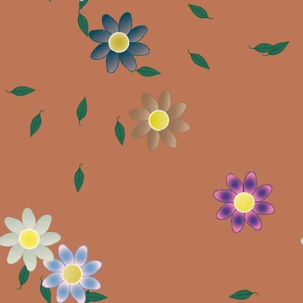 Hermoso Fondo Sin Costura Floral Ilustración Vectores — Vector de stock