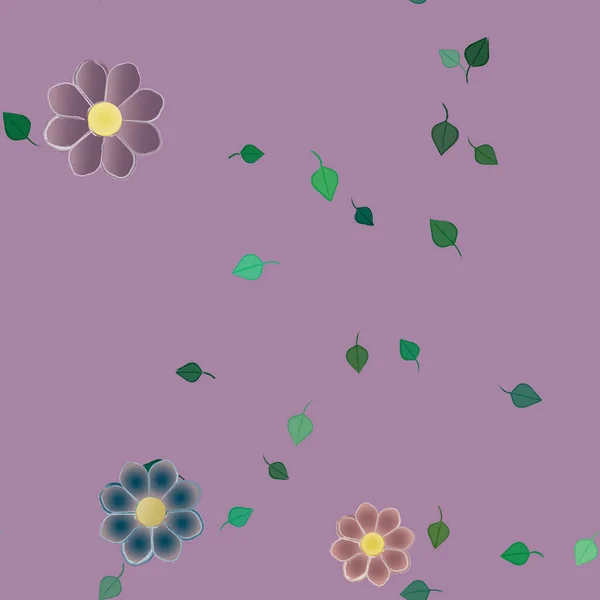 Vector Illustratie Van Bloemen Bloemblaadjes Met Bladeren Bloemen Achtergrond — Stockvector