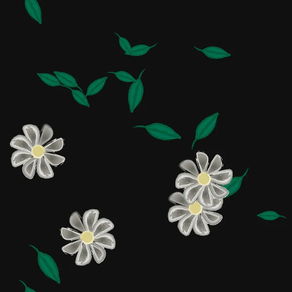 Fundo Sem Costura Floral Bonito Ilustração Vetorial — Vetor de Stock