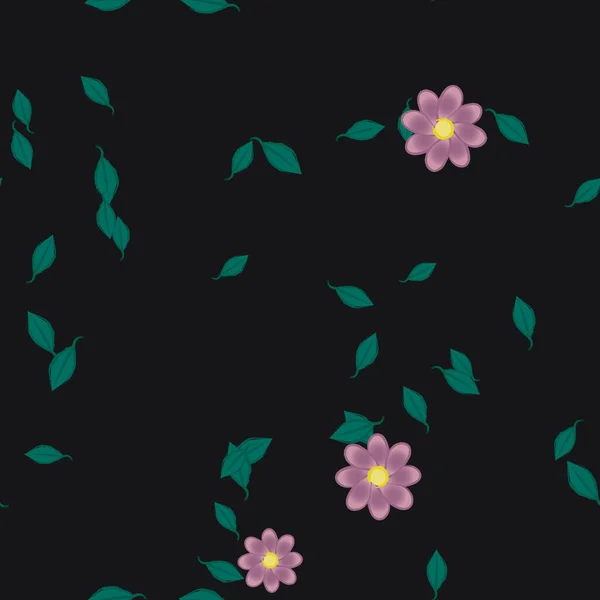 Fundo Sem Costura Floral Bonito Ilustração Vetorial — Vetor de Stock